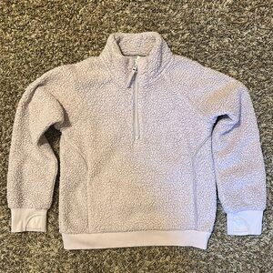 Athleta Girl So Snug Sherpa Half Zip Fuzzy Medium